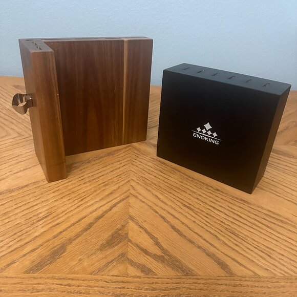 Natural Hardwood Knife Block Wooden Counter Storage 14 Slots Spaces - Picture 2 of 10